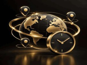 World Time Converter with a luxury 3D globe and clock